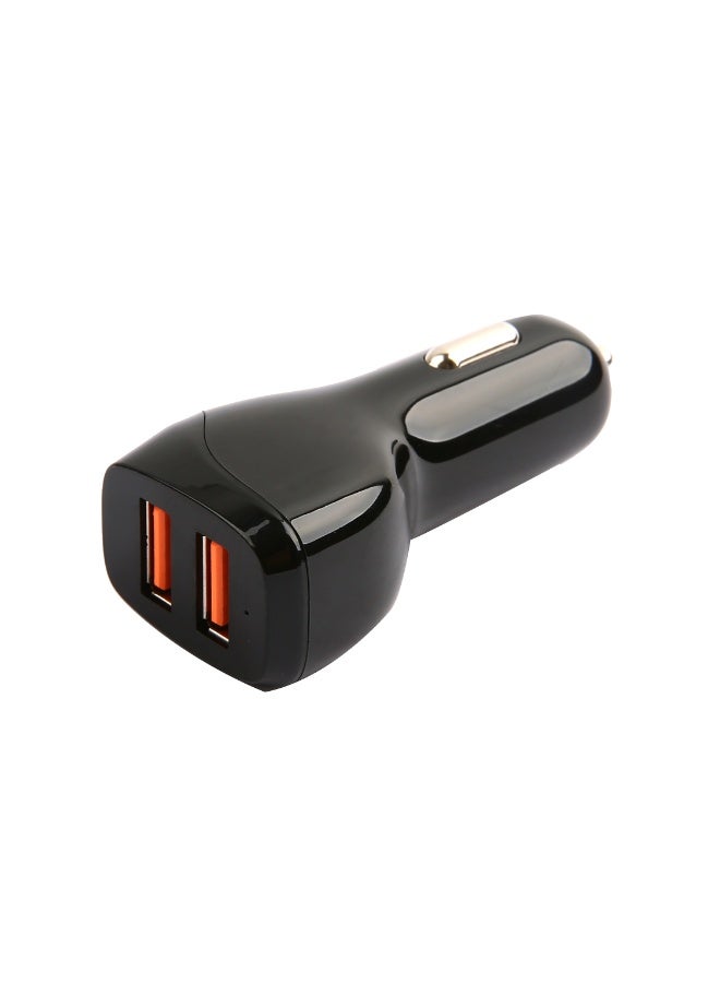 أوت بوكس شاحن سيارة بقوة 36 واط، منفذي USB بتقنية الشحن السريع QC3.0، لون أسود - Image 1